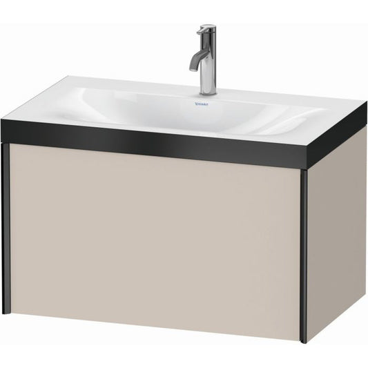 Duravit XViu 31" x 20" x 19" One Drawer C-Bonded Wall-Mount Vanity Kit With One Tap Hole, Taupe (XV4610OB291P)