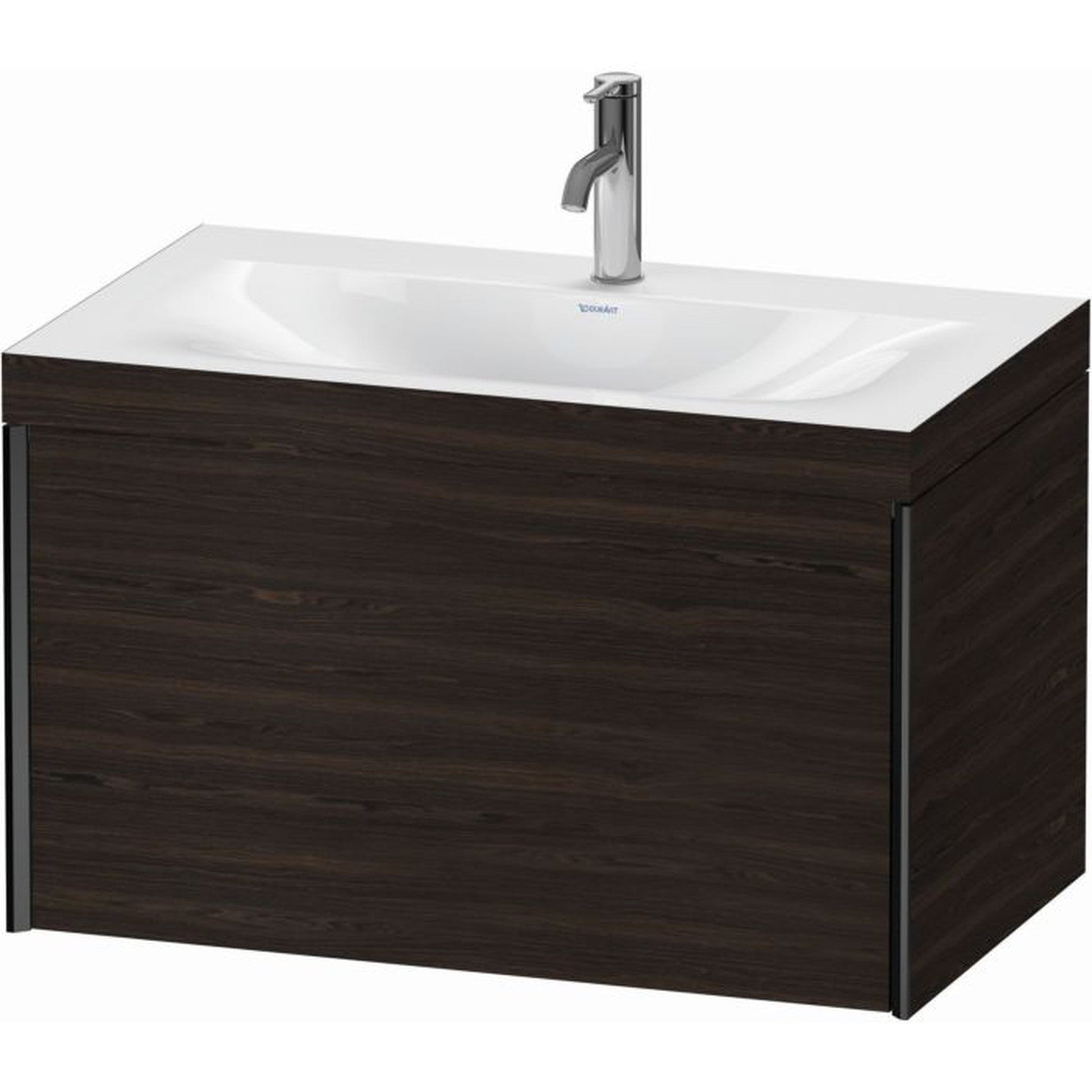 Duravit XViu 31" x 20" x 19" One Drawer C-Bonded Wall-Mount Vanity Kit With One Tap Hole, Walnut Brushed (XV4610OB269C)