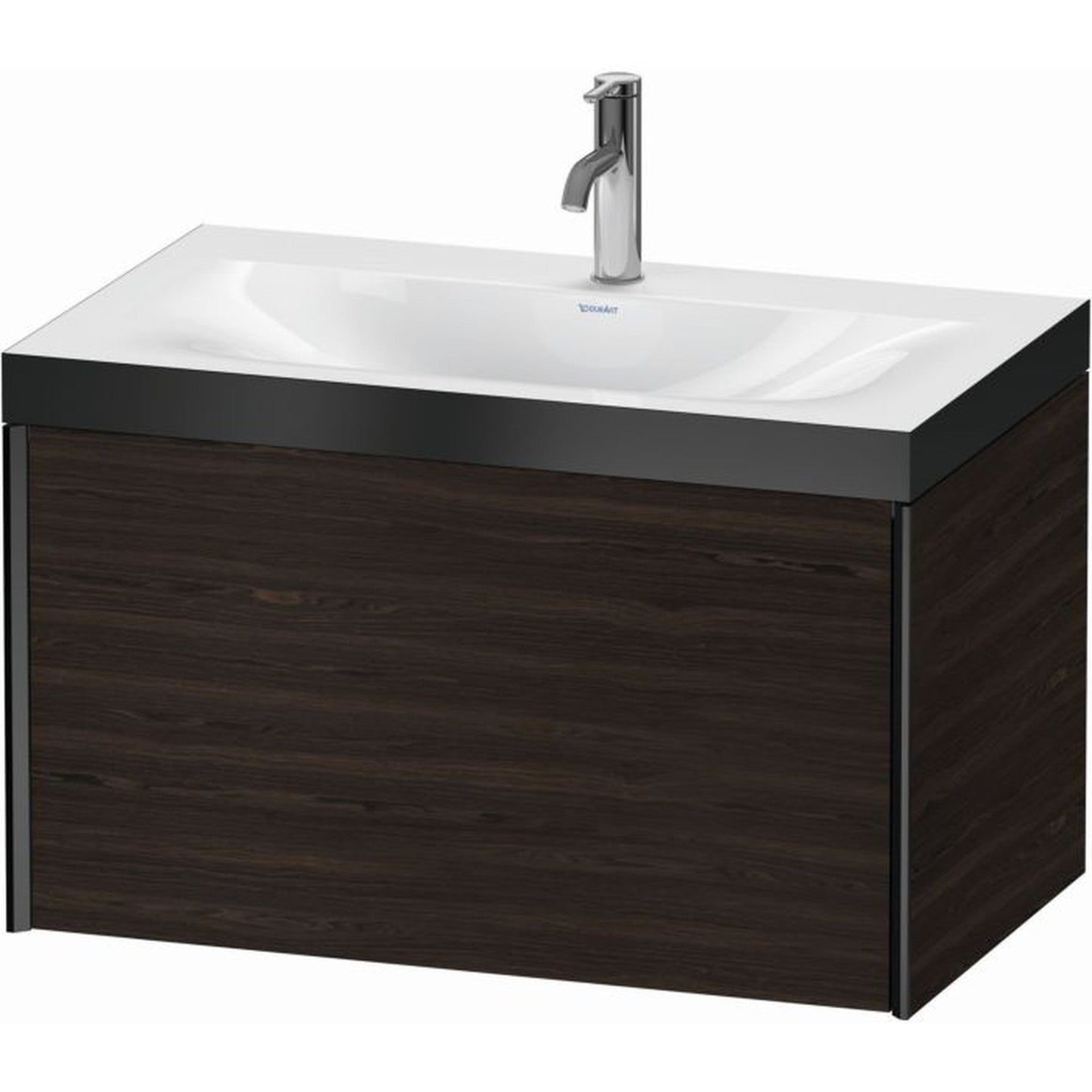 Duravit XViu 31" x 20" x 19" One Drawer C-Bonded Wall-Mount Vanity Kit With One Tap Hole, Walnut Brushed (XV4610OB269P)