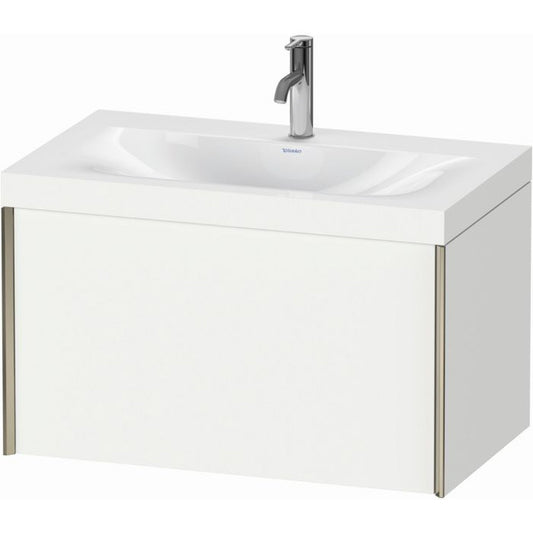 Duravit XViu 31" x 20" x 19" One Drawer C-Bonded Wall-Mount Vanity Kit With One Tap Hole, White (XV4610OB118C)