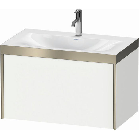 Duravit XViu 31" x 20" x 19" One Drawer C-Bonded Wall-Mount Vanity Kit With One Tap Hole, White (XV4610OB118P)