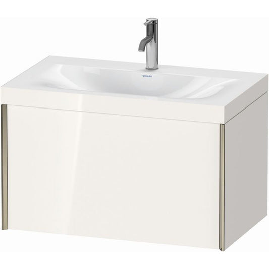 Duravit XViu 31" x 20" x 19" One Drawer C-Bonded Wall-Mount Vanity Kit With One Tap Hole, White (XV4610OB122C)