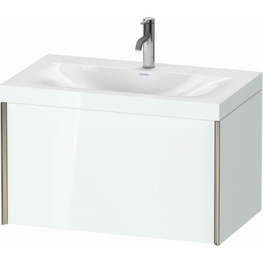 Duravit XViu 31" x 20" x 19" One Drawer C-Bonded Wall-Mount Vanity Kit With One Tap Hole, White (XV4610OB185C)