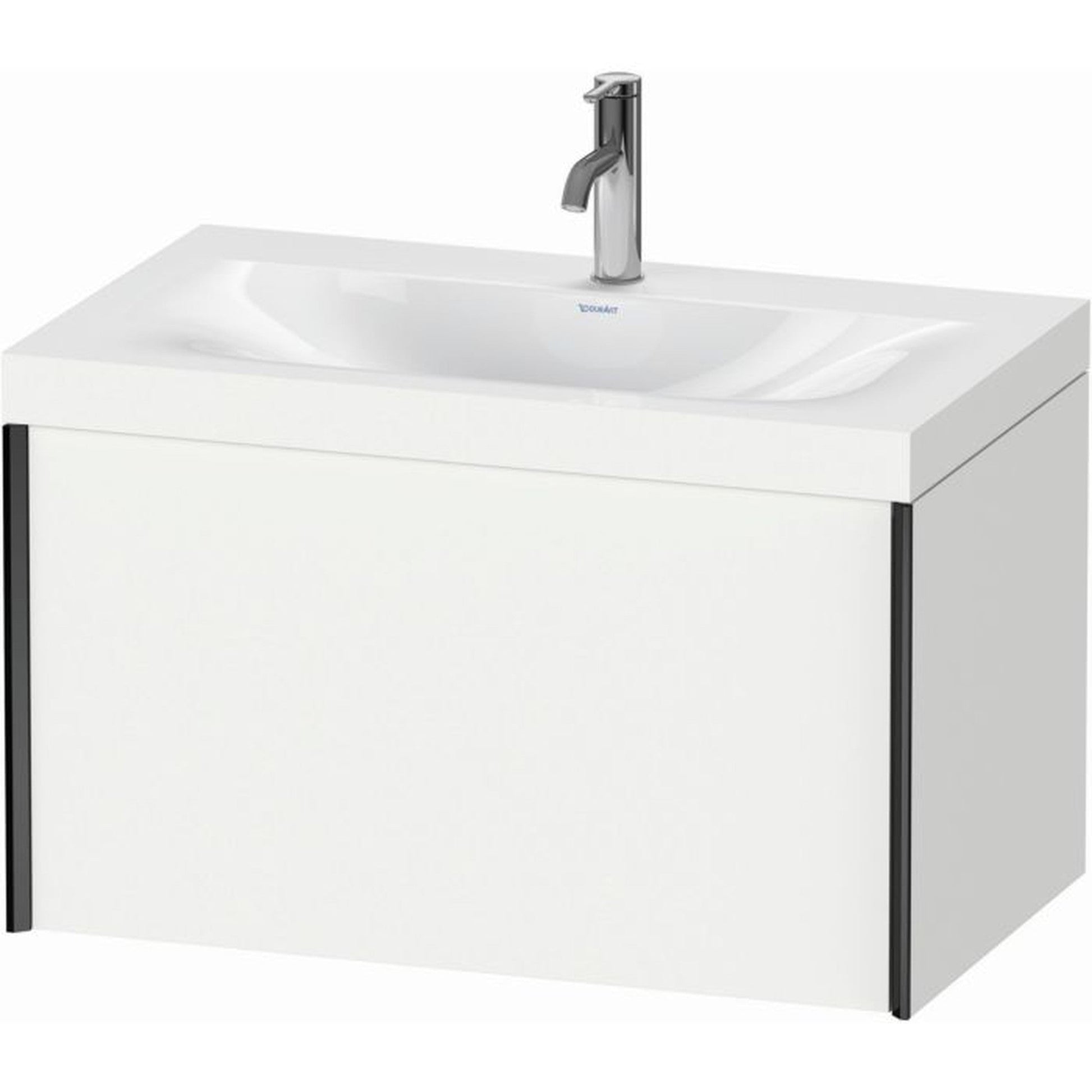 Duravit XViu 31" x 20" x 19" One Drawer C-Bonded Wall-Mount Vanity Kit With One Tap Hole, White (XV4610OB218C)