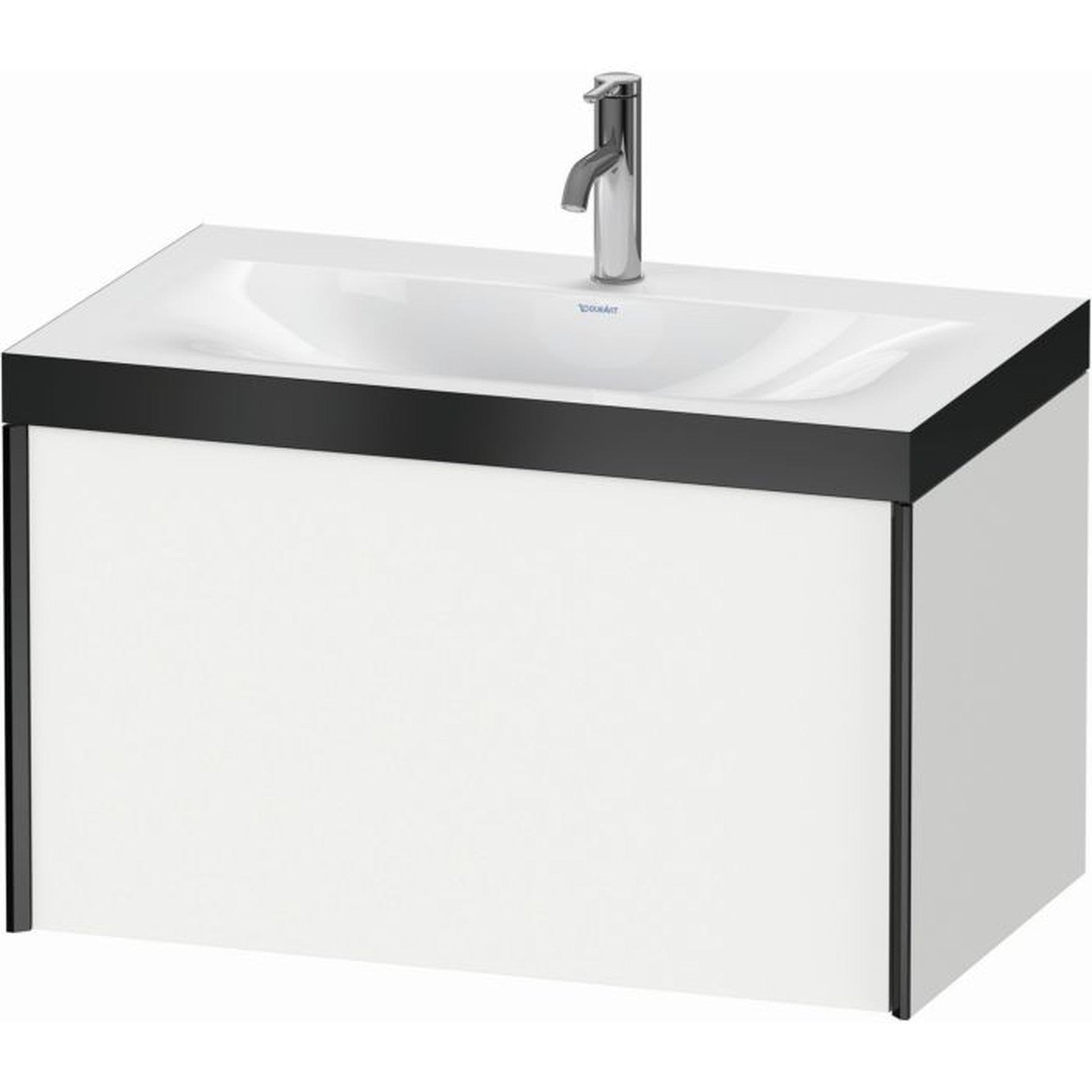 Duravit XViu 31" x 20" x 19" One Drawer C-Bonded Wall-Mount Vanity Kit With One Tap Hole, White (XV4610OB218P)