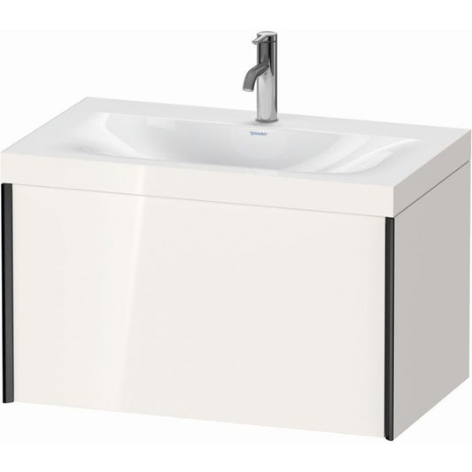 Duravit XViu 31" x 20" x 19" One Drawer C-Bonded Wall-Mount Vanity Kit With One Tap Hole, White (XV4610OB222C)