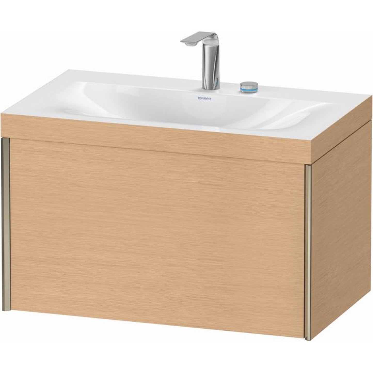 Duravit XViu 31" x 20" x 19" One Drawer C-Bonded Wall-Mount Vanity Kit With Two Tap Holes, Brushed Oak (XV4610EB112C)