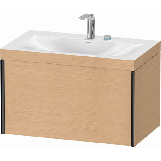 Duravit XViu 31" x 20" x 19" One Drawer C-Bonded Wall-Mount Vanity Kit With Two Tap Holes, Brushed Oak (XV4610EB212C)