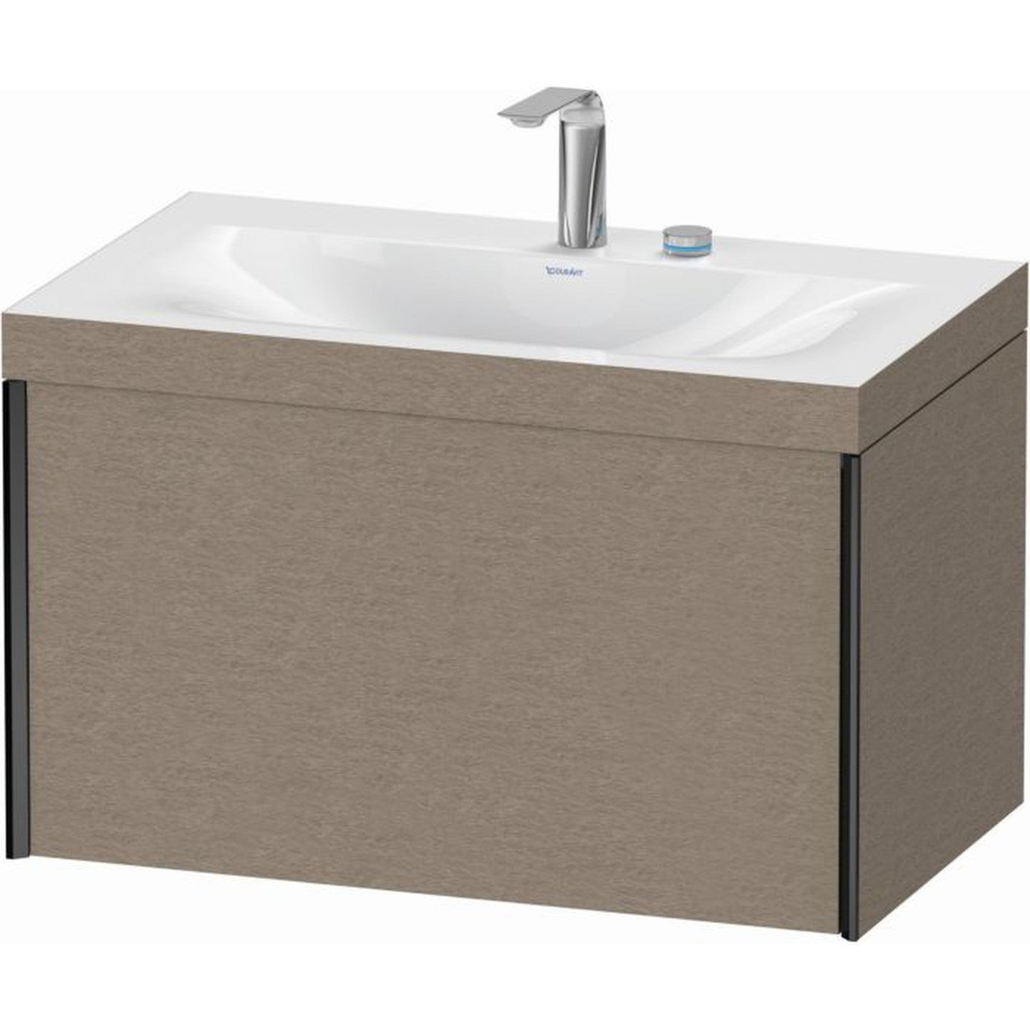 Duravit XViu 31" x 20" x 19" One Drawer C-Bonded Wall-Mount Vanity Kit With Two Tap Holes, Cashmere Oak (XV4610EB211C)