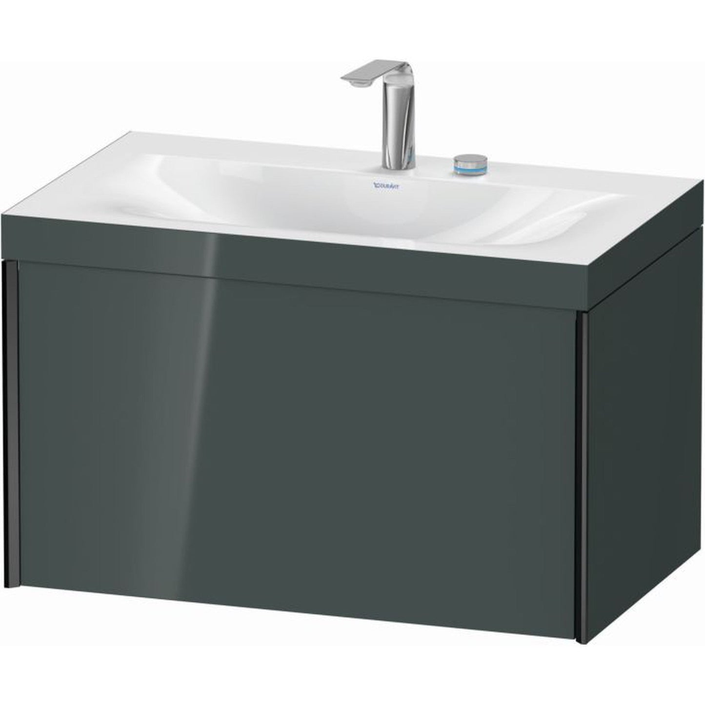 Duravit XViu 31" x 20" x 19" One Drawer C-Bonded Wall-Mount Vanity Kit With Two Tap Holes, Dolomite Gray (XV4610EB238C)