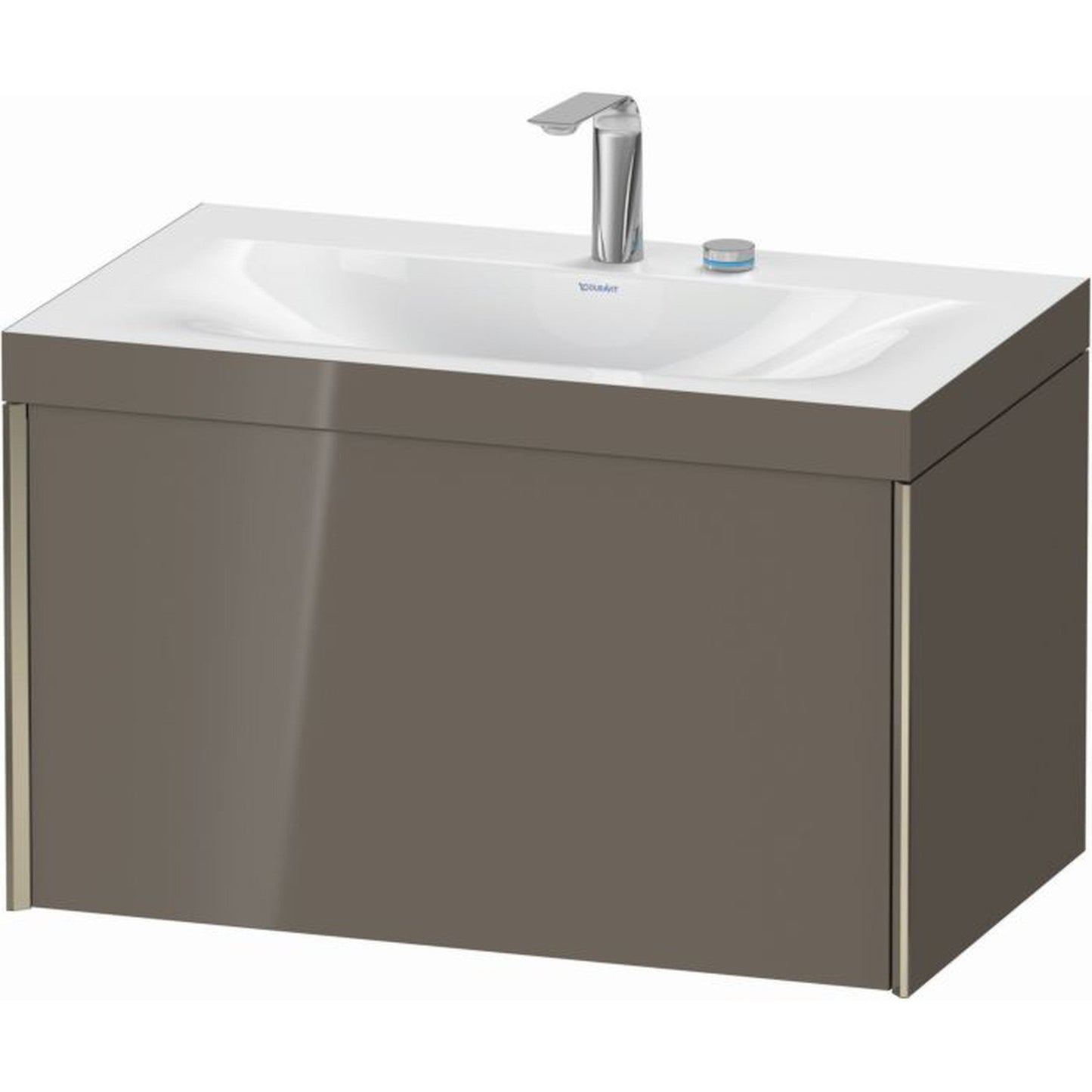 Duravit XViu 31" x 20" x 19" One Drawer C-Bonded Wall-Mount Vanity Kit With Two Tap Holes, Flannel Gray (XV4610EB189C)