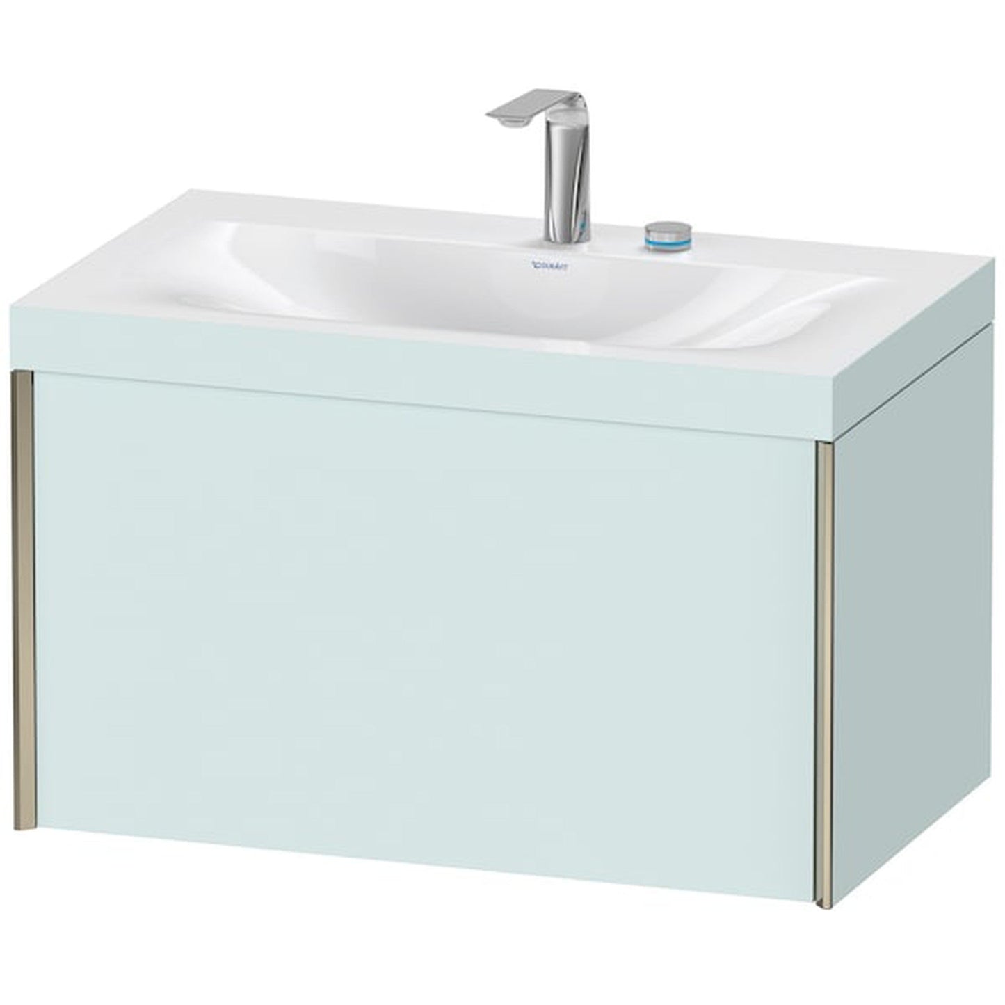 Duravit XViu 31" x 20" x 19" One Drawer C-Bonded Wall-Mount Vanity Kit With Two Tap Holes, Light Blue (XV4610EB109C)