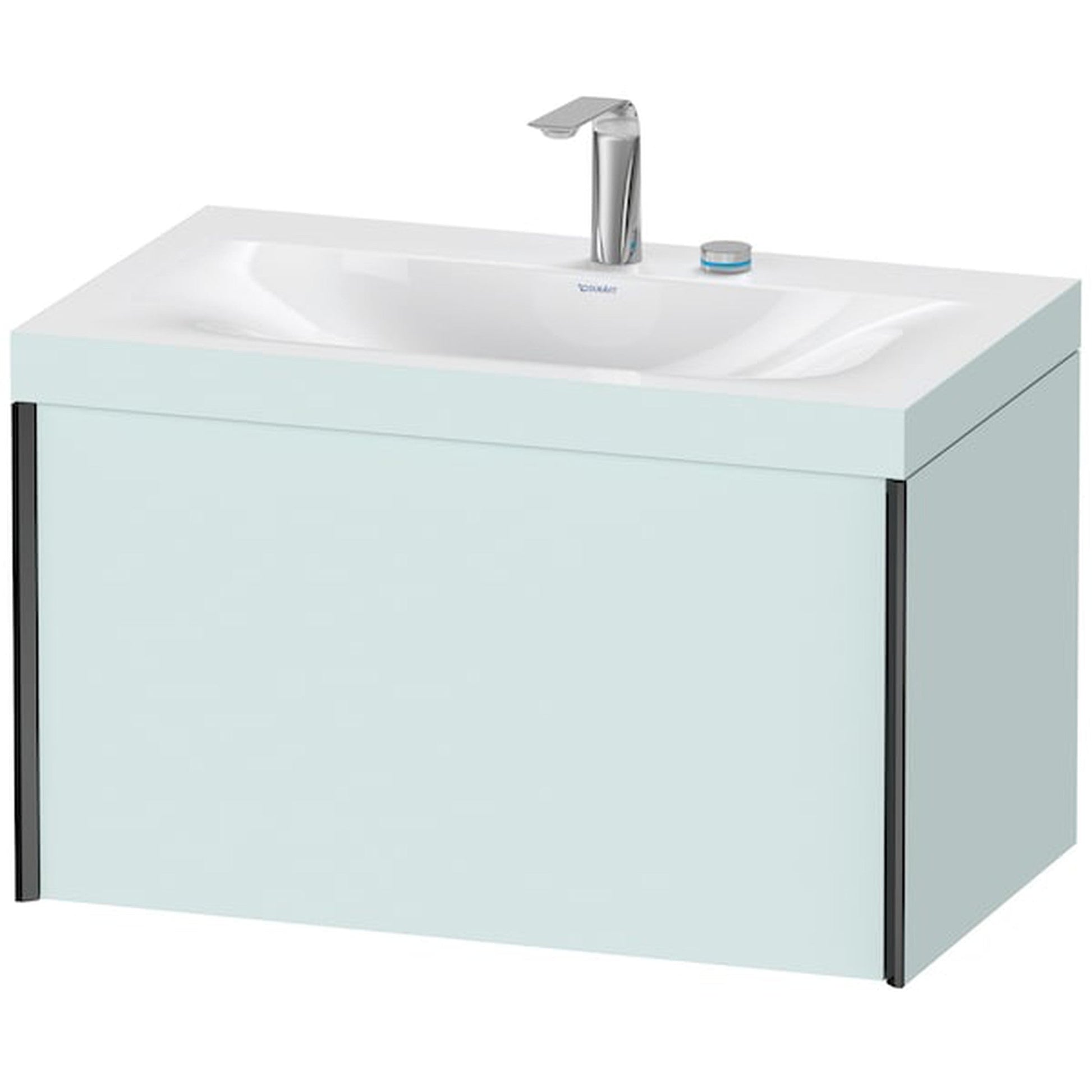 Duravit XViu 31" x 20" x 19" One Drawer C-Bonded Wall-Mount Vanity Kit With Two Tap Holes, Light Blue (XV4610EB209C)