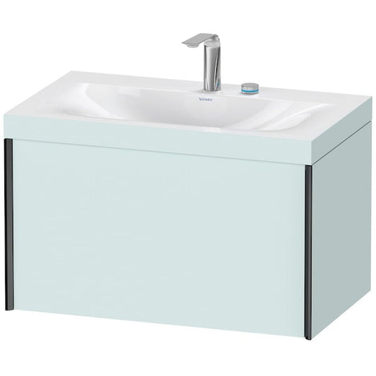 Duravit XViu 31" x 20" x 19" One Drawer C-Bonded Wall-Mount Vanity Kit With Two Tap Holes, Light Blue (XV4610EB209C)