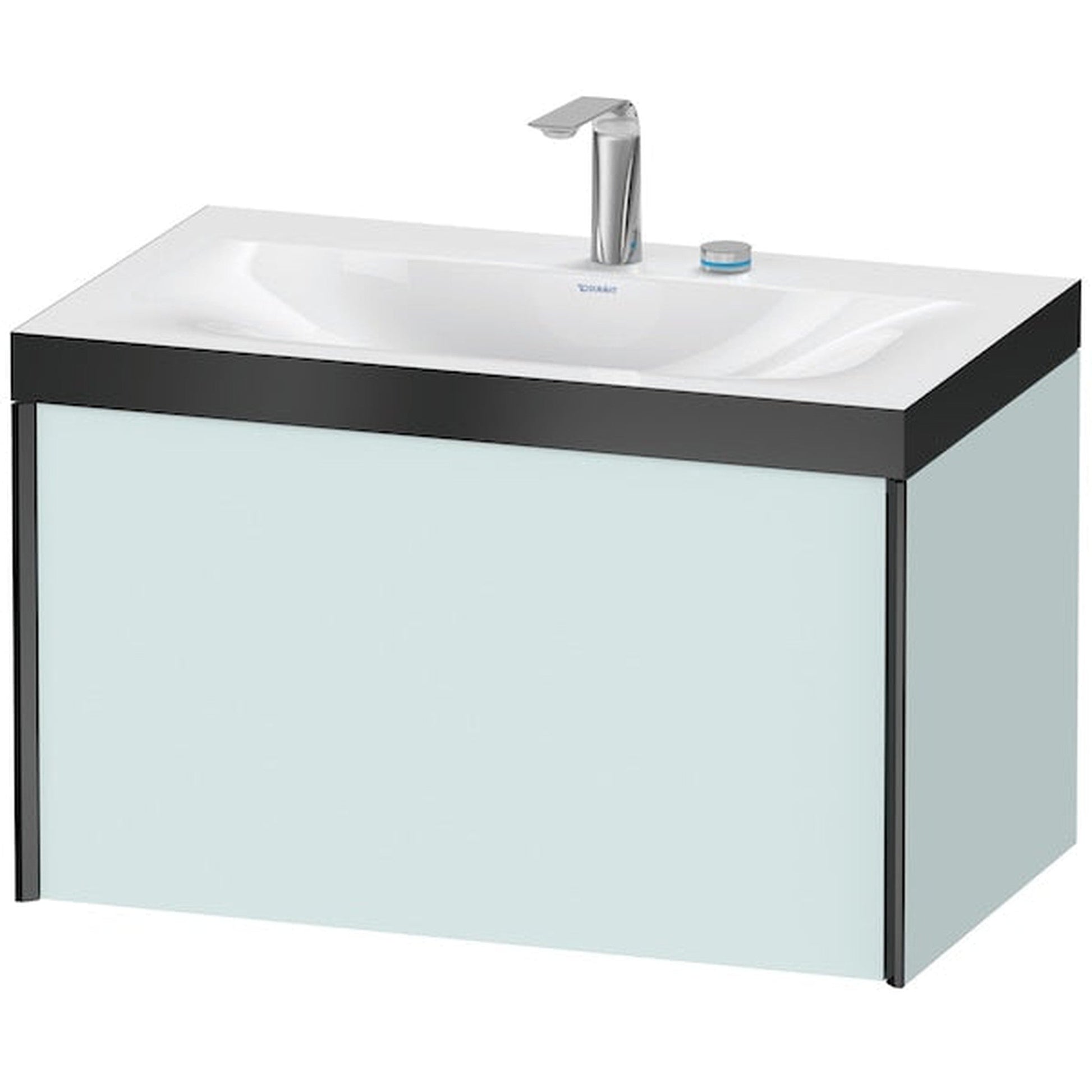 Duravit XViu 31" x 20" x 19" One Drawer C-Bonded Wall-Mount Vanity Kit With Two Tap Holes, Light Blue (XV4610EB209P)