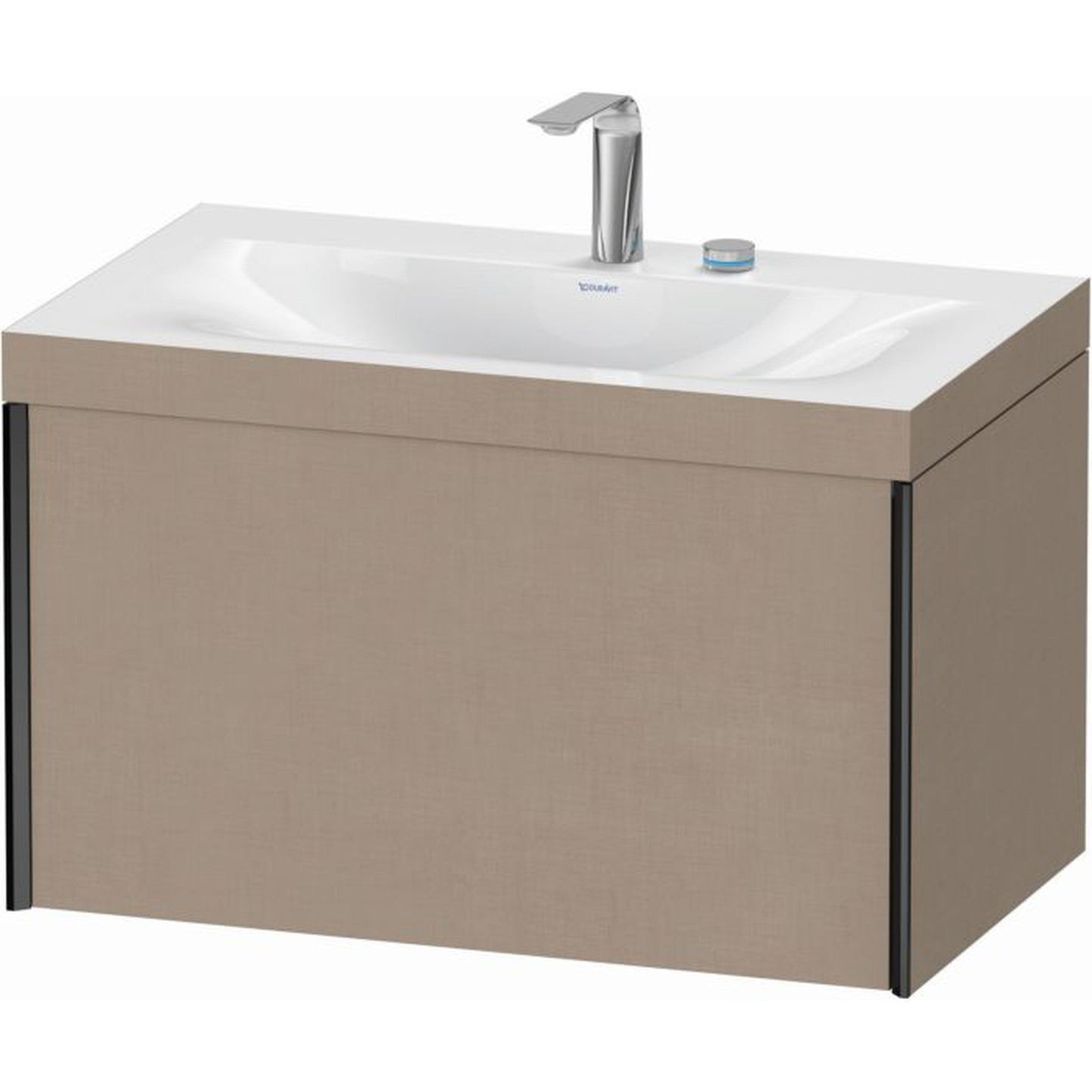 Duravit XViu 31" x 20" x 19" One Drawer C-Bonded Wall-Mount Vanity Kit With Two Tap Holes, Linen (XV4610EB275C)