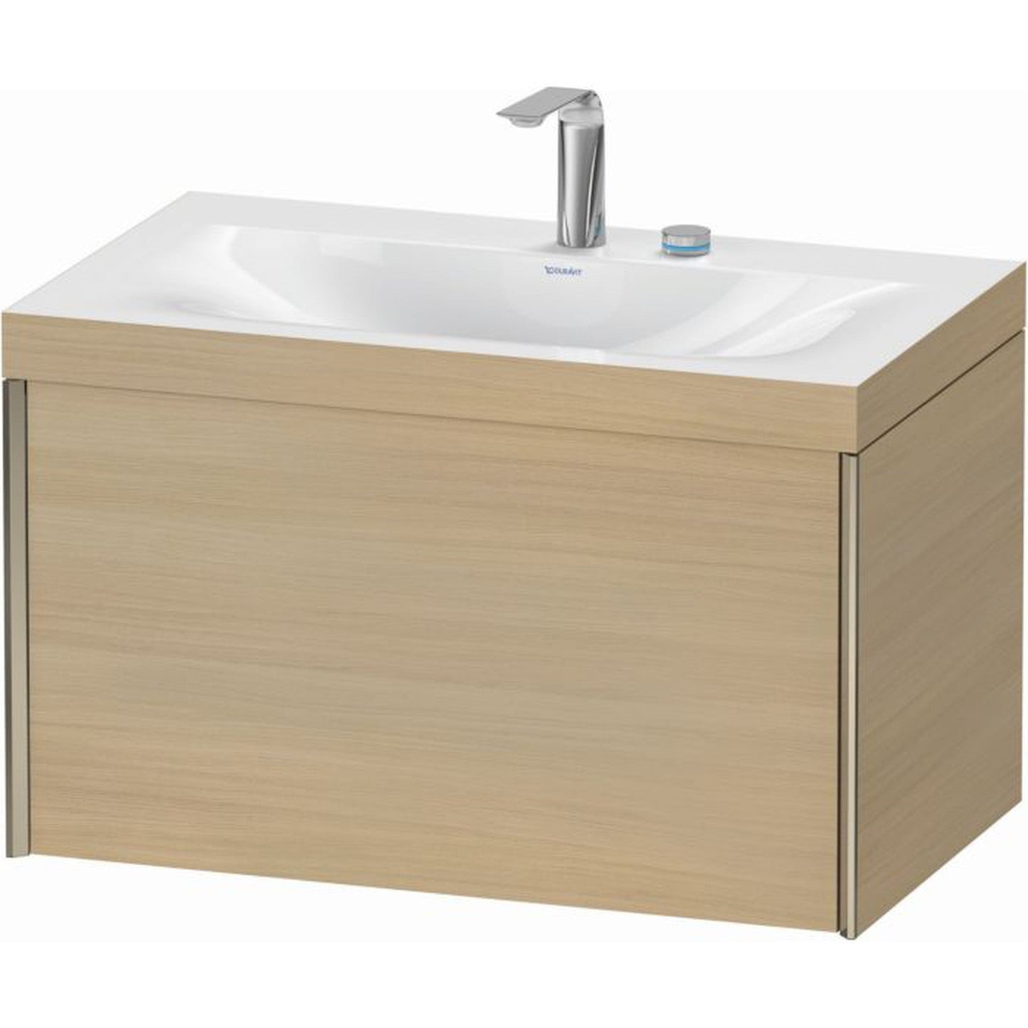 Duravit XViu 31" x 20" x 19" One Drawer C-Bonded Wall-Mount Vanity Kit With Two Tap Holes, Mediterranean Oak (XV4610EB171C)
