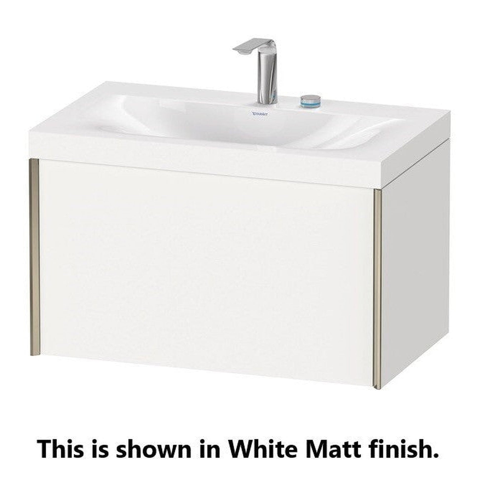 Duravit XViu 31" x 20" x 19" One Drawer C-Bonded Wall-Mount Vanity Kit With Two Tap Holes, Oak Black (XV4610EB116P)