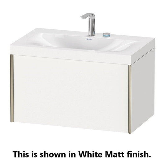 Duravit XViu 31" x 20" x 19" One Drawer C-Bonded Wall-Mount Vanity Kit With Two Tap Holes, Oak Black (XV4610EB116P)