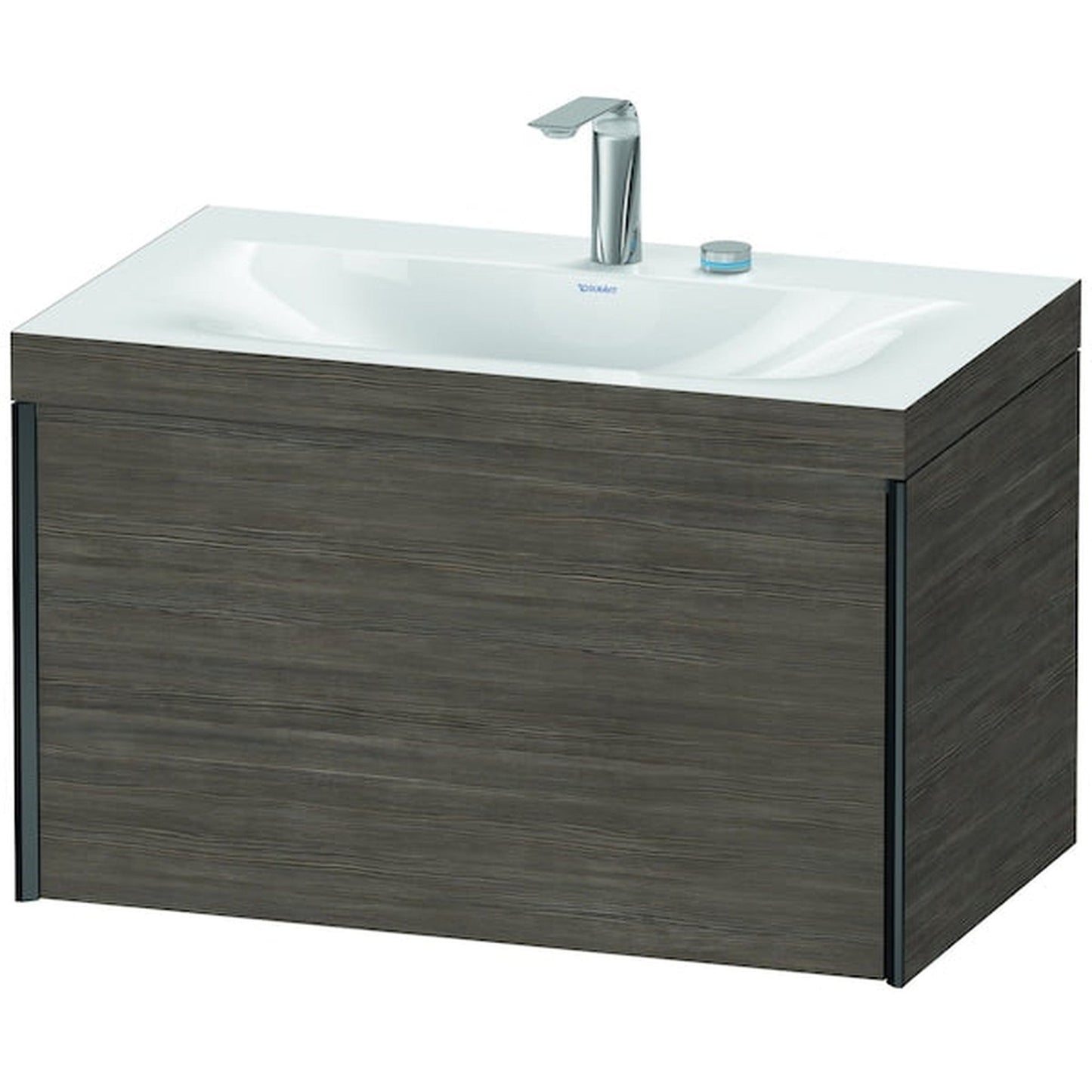 Duravit XViu 31" x 20" x 19" One Drawer C-Bonded Wall-Mount Vanity Kit With Two Tap Holes, Pine Terra (XV4610EB251C)