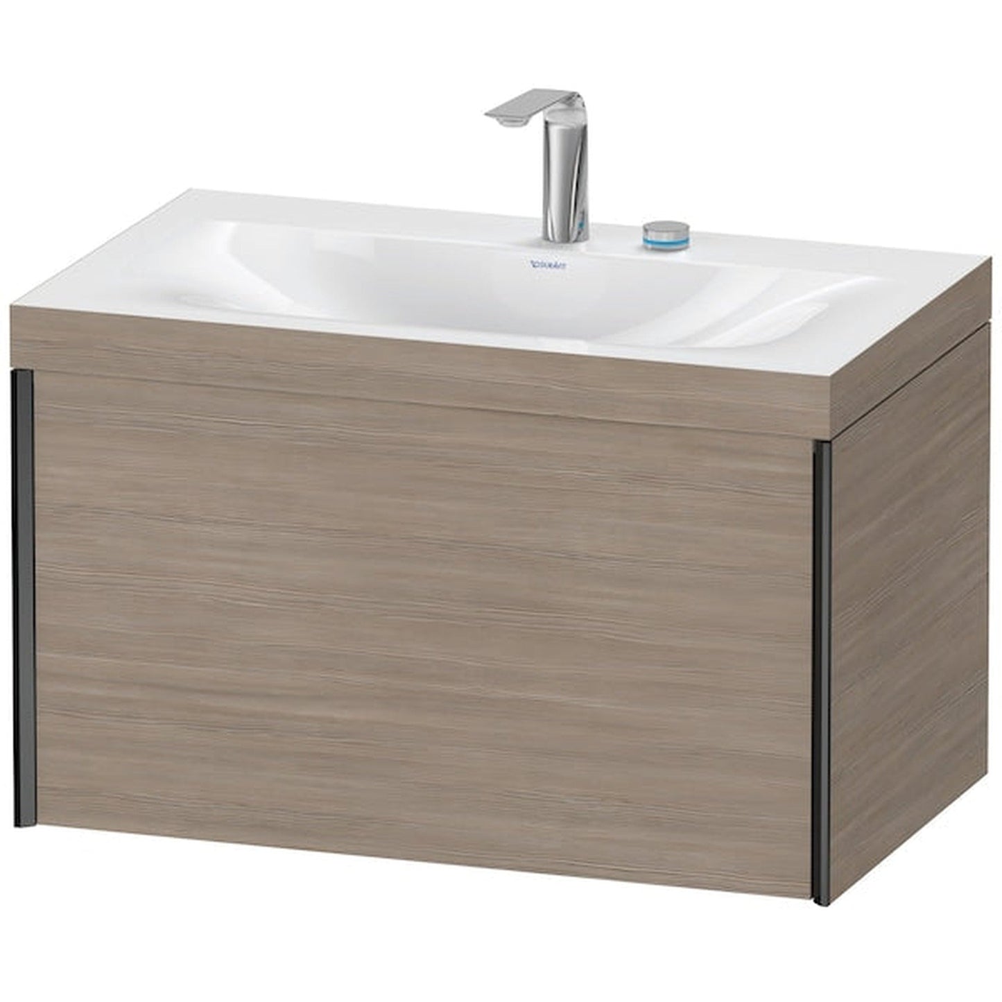Duravit XViu 31" x 20" x 19" One Drawer C-Bonded Wall-Mount Vanity Kit With Two Tap Holes, Silver Pine (XV4610EB231C)