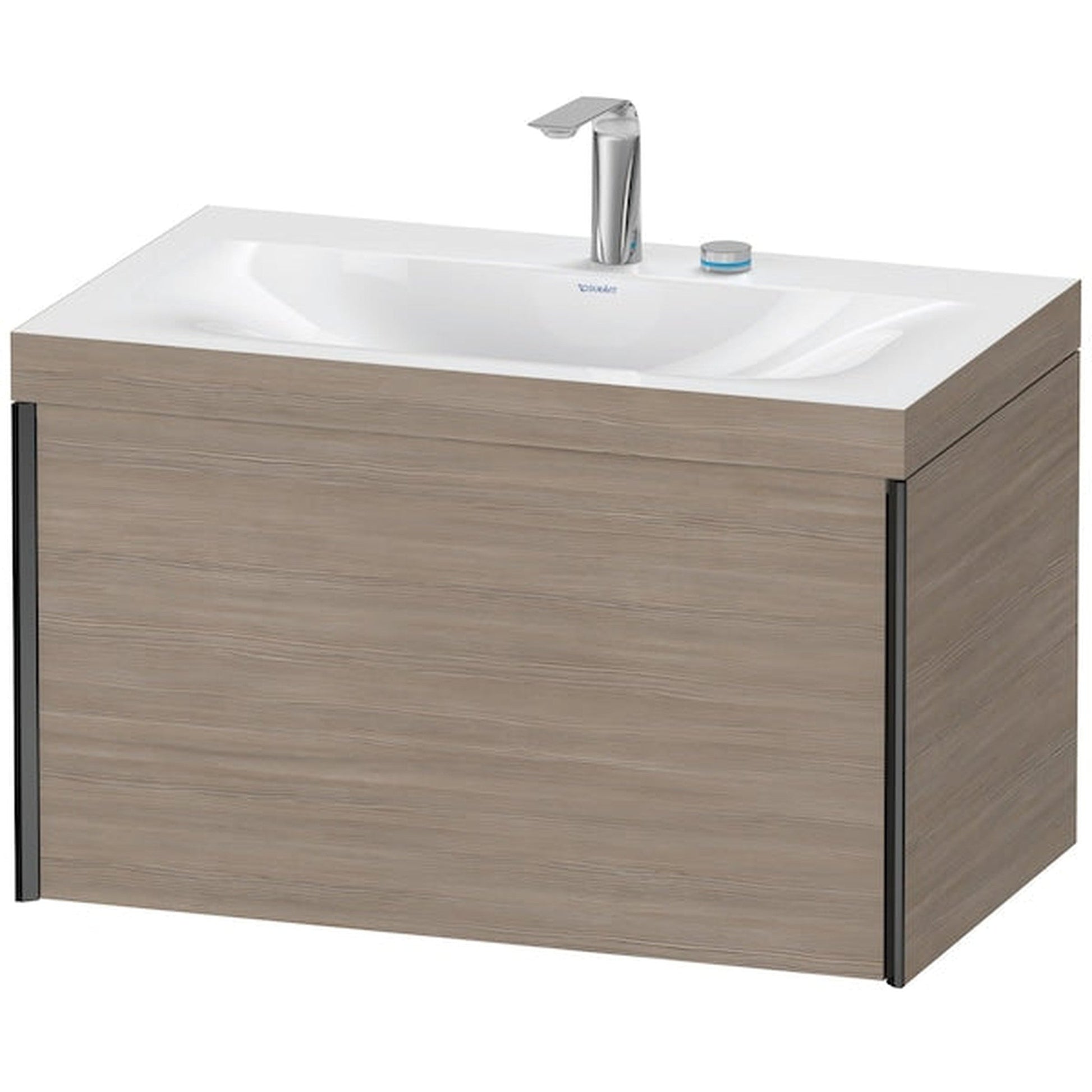 Duravit XViu 31" x 20" x 19" One Drawer C-Bonded Wall-Mount Vanity Kit With Two Tap Holes, Silver Pine (XV4610EB231C)