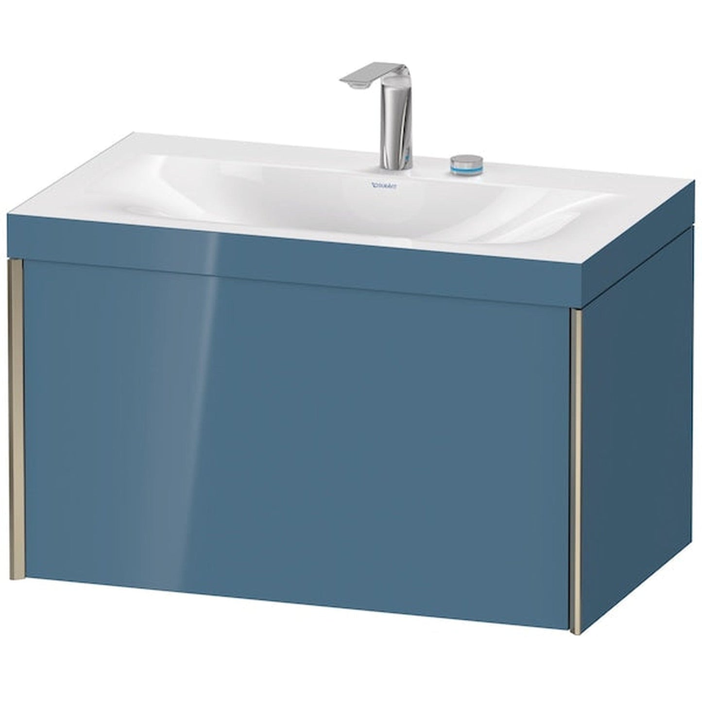 Duravit XViu 31" x 20" x 19" One Drawer C-Bonded Wall-Mount Vanity Kit With Two Tap Holes, Stone Blue (XV4610EB147C)