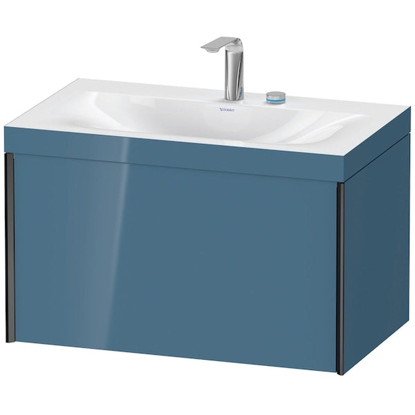 Duravit XViu 31" x 20" x 19" One Drawer C-Bonded Wall-Mount Vanity Kit With Two Tap Holes, Stone Blue (XV4610EB247C)