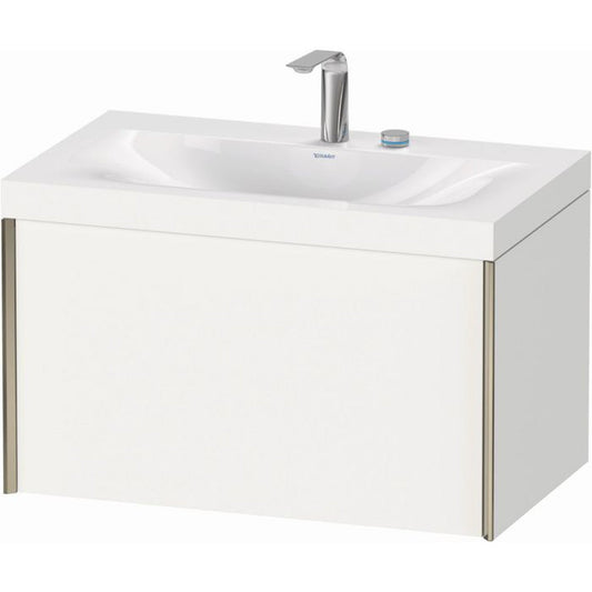 Duravit XViu 31" x 20" x 19" One Drawer C-Bonded Wall-Mount Vanity Kit With Two Tap Holes, White (XV4610EB118C)