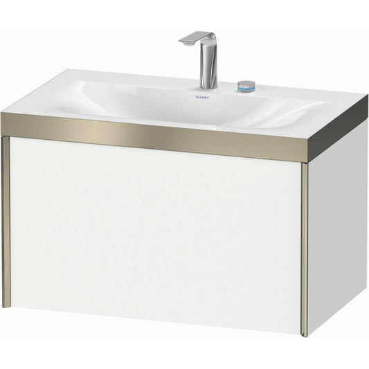Duravit XViu 31" x 20" x 19" One Drawer C-Bonded Wall-Mount Vanity Kit With Two Tap Holes, White (XV4610EB118P)