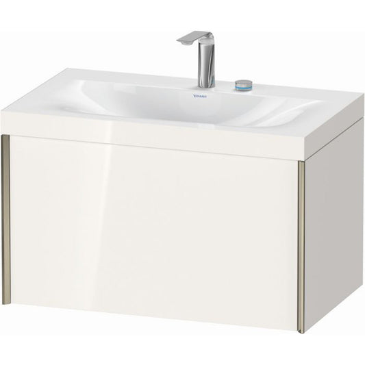 Duravit XViu 31" x 20" x 19" One Drawer C-Bonded Wall-Mount Vanity Kit With Two Tap Holes, White (XV4610EB122C)