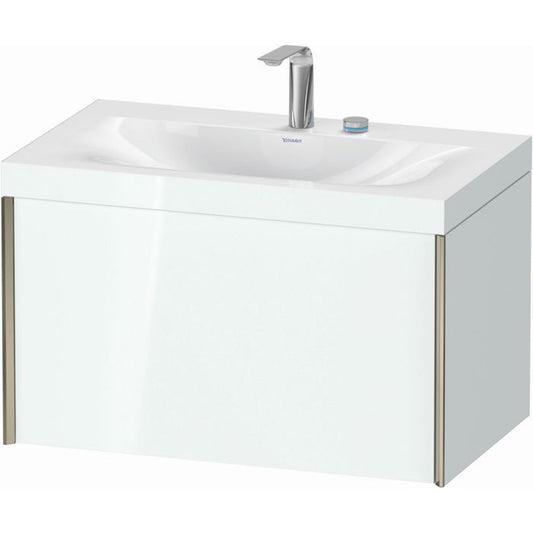 Duravit XViu 31" x 20" x 19" One Drawer C-Bonded Wall-Mount Vanity Kit With Two Tap Holes, White (XV4610EB185C)