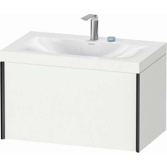 Duravit XViu 31" x 20" x 19" One Drawer C-Bonded Wall-Mount Vanity Kit With Two Tap Holes, White (XV4610EB218C)