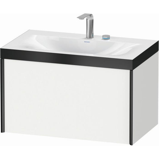 Duravit XViu 31" x 20" x 19" One Drawer C-Bonded Wall-Mount Vanity Kit With Two Tap Holes, White (XV4610EB218P)
