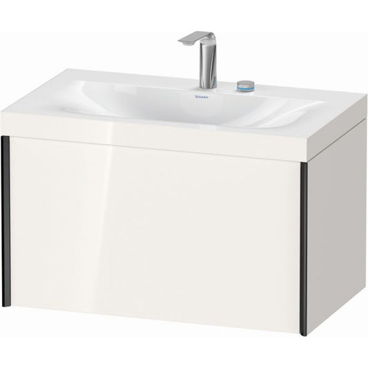 Duravit XViu 31" x 20" x 19" One Drawer C-Bonded Wall-Mount Vanity Kit With Two Tap Holes, White (XV4610EB222C)