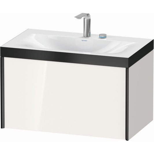 Duravit XViu 31" x 20" x 19" One Drawer C-Bonded Wall-Mount Vanity Kit With Two Tap Holes, White (XV4610EB222P)