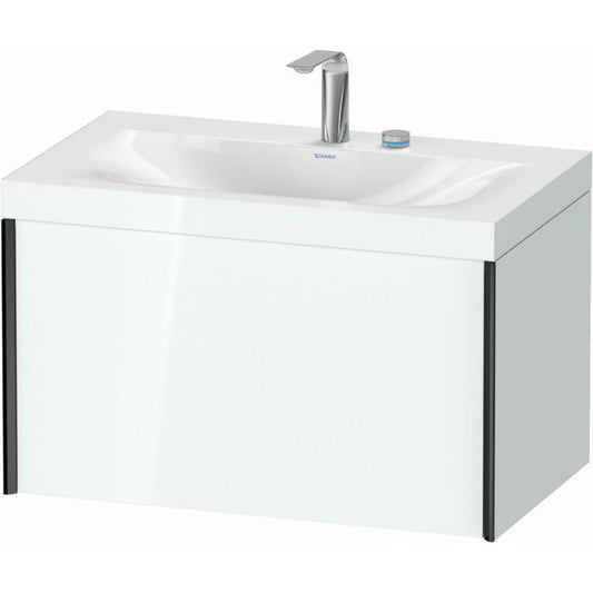 Duravit XViu 31" x 20" x 19" One Drawer C-Bonded Wall-Mount Vanity Kit With Two Tap Holes, White (XV4610EB285C)