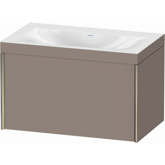 Duravit XViu 31" x 20" x 19" One Drawer C-Bonded Wall-Mount Vanity Kit Without Tap Hole, Basalt (XV4610NB143C)