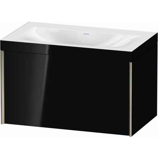 Duravit XViu 31" x 20" x 19" One Drawer C-Bonded Wall-Mount Vanity Kit Without Tap Hole, Black (XV4610NB140C)
