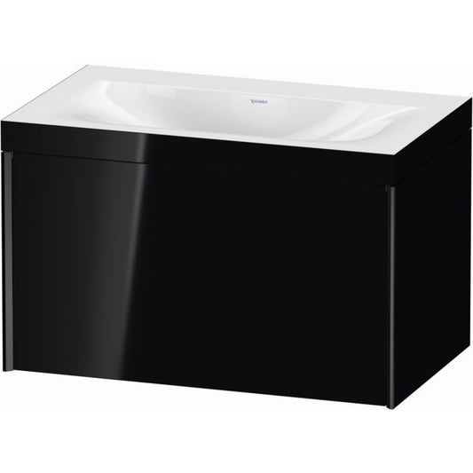 Duravit XViu 31" x 20" x 19" One Drawer C-Bonded Wall-Mount Vanity Kit Without Tap Hole, Black (XV4610NB240C)