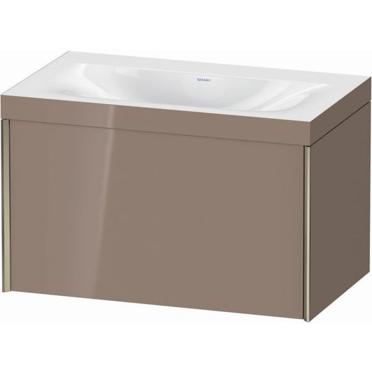 Duravit XViu 31" x 20" x 19" One Drawer C-Bonded Wall-Mount Vanity Kit Without Tap Hole, Cappuccino (XV4610NB186C)