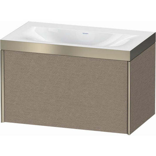 Duravit XViu 31" x 20" x 19" One Drawer C-Bonded Wall-Mount Vanity Kit Without Tap Hole, Cashmere Oak (XV4610NB111P)