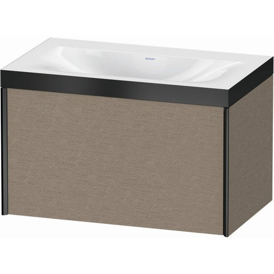 Duravit XViu 31" x 20" x 19" One Drawer C-Bonded Wall-Mount Vanity Kit Without Tap Hole, Cashmere Oak (XV4610NB211P)