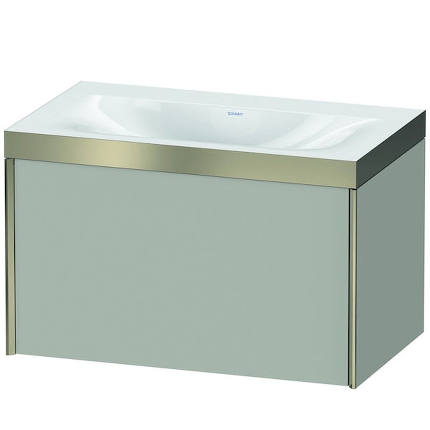 Duravit XViu 31" x 20" x 19" One Drawer C-Bonded Wall-Mount Vanity Kit Without Tap Hole, Concrete Gray (XV4610NB107P)