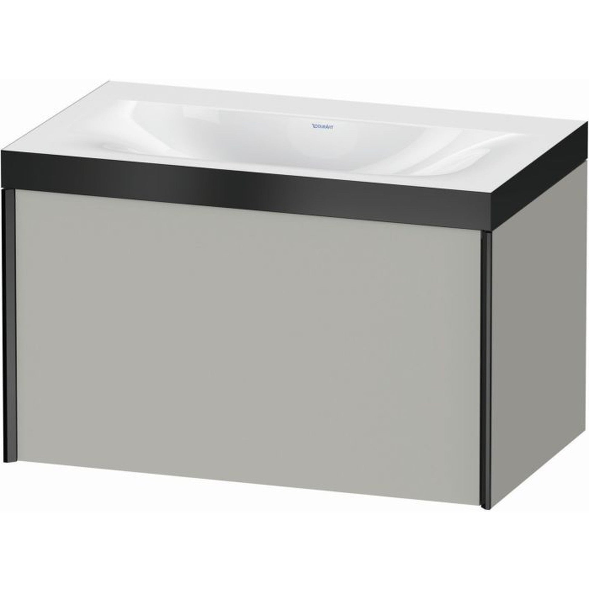 Duravit XViu 31" x 20" x 19" One Drawer C-Bonded Wall-Mount Vanity Kit Without Tap Hole, Concrete Gray (XV4610NB207P)