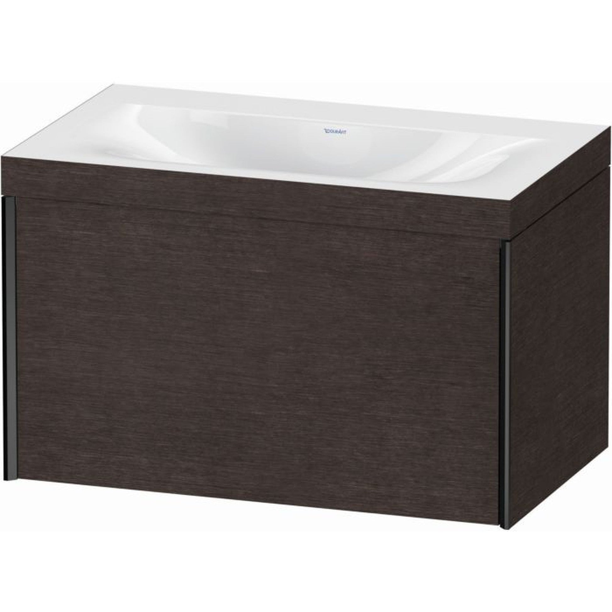 Duravit XViu 31" x 20" x 19" One Drawer C-Bonded Wall-Mount Vanity Kit Without Tap Hole, Dark Brushed Oak (XV4610NB272C)