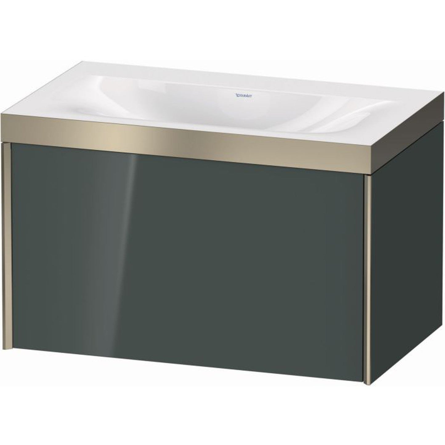 Duravit XViu 31" x 20" x 19" One Drawer C-Bonded Wall-Mount Vanity Kit Without Tap Hole, Dolomite Gray (XV4610NB138P)