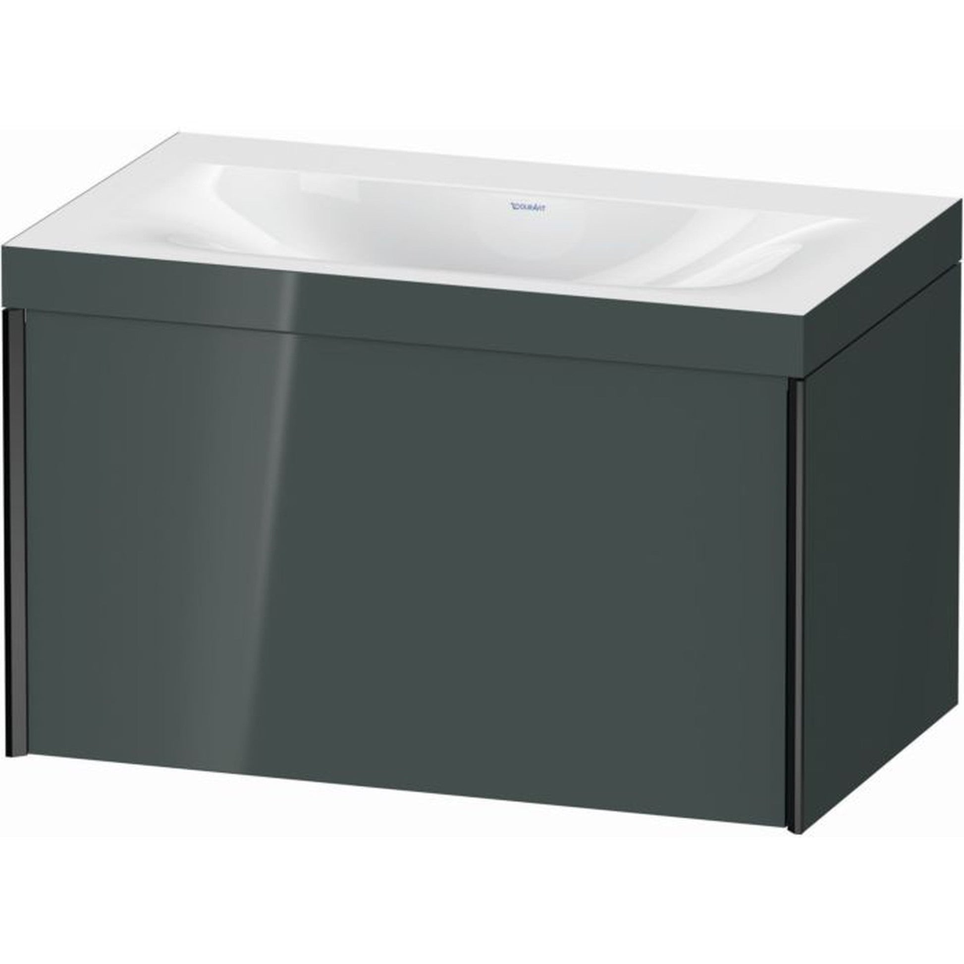 Duravit XViu 31" x 20" x 19" One Drawer C-Bonded Wall-Mount Vanity Kit Without Tap Hole, Dolomite Gray (XV4610NB238C)