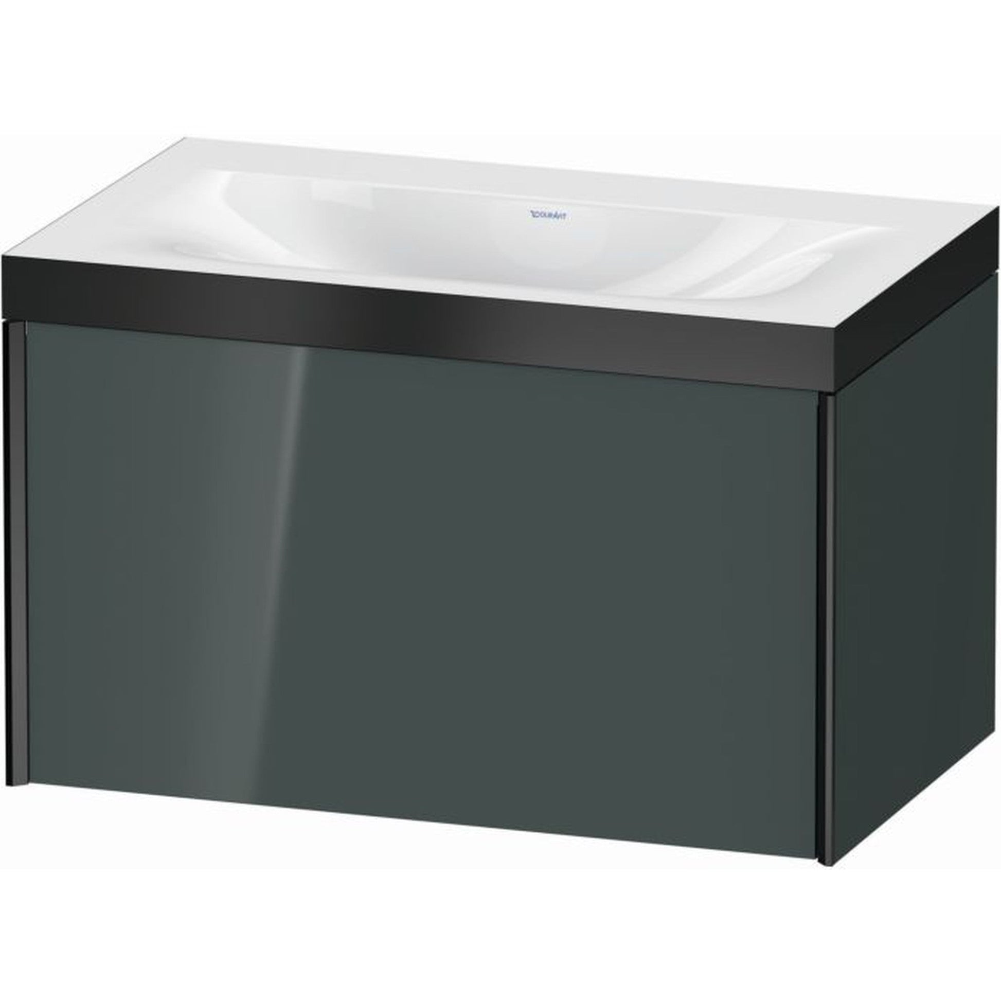 Duravit XViu 31" x 20" x 19" One Drawer C-Bonded Wall-Mount Vanity Kit Without Tap Hole, Dolomite Gray (XV4610NB238P)