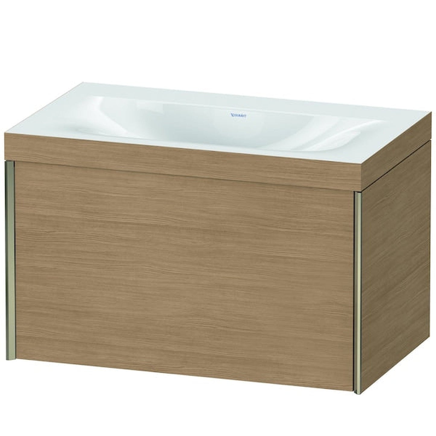 Duravit XViu 31" x 20" x 19" One Drawer C-Bonded Wall-Mount Vanity Kit Without Tap Hole, European Oak (XV4610NB152C)